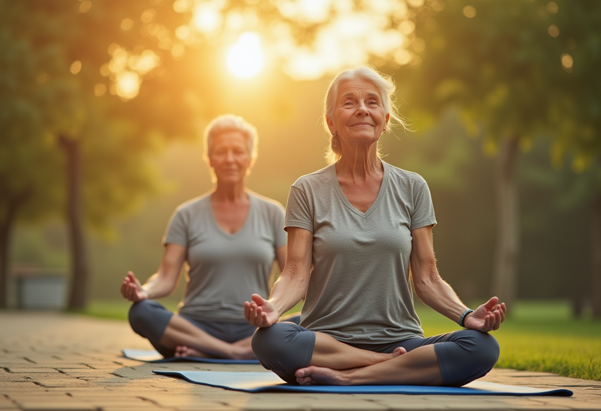 Групова практика йоги на свіжому повітрі